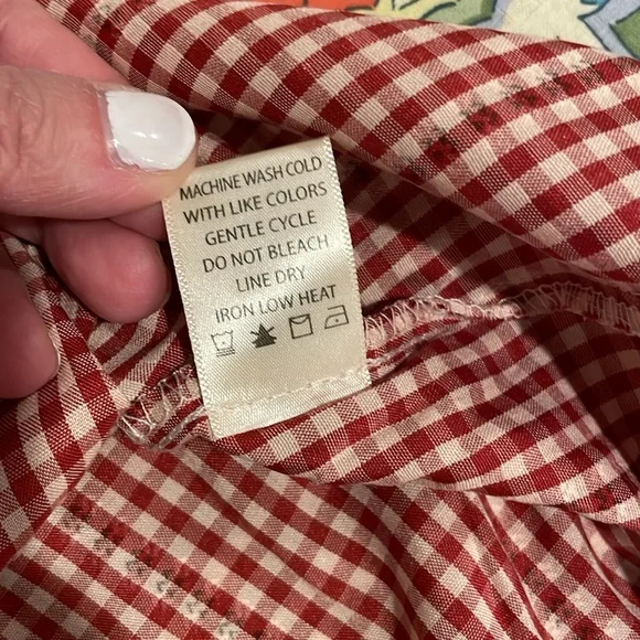 NWOT Max Studio Checkered Peasant Top - Picture 7 of 9